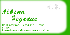 albina hegedus business card